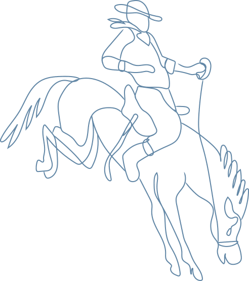 cowboy on bucking horse